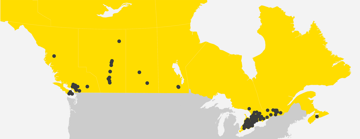 Map of Sunbelt Canada in 2021